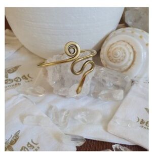 Gold Spiral Arm Cuff Bracelet